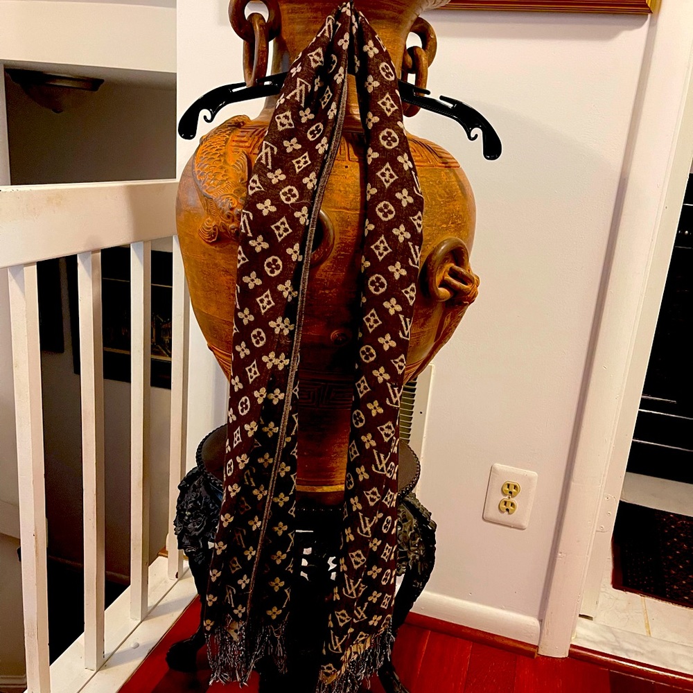 LV monogram logo scarf or wrap